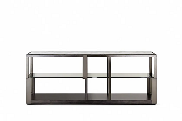 Freestanding bookcase in glass and wood Gallotti&Radice Tortona factory Gallotti & Radice from Italy. Foto №4