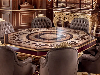 Octagonal wooden dining table Modenese Luxury Interiors 14105 factory MODENESE GASTONE from Italy