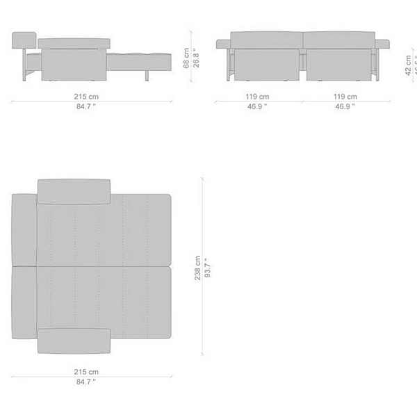 Sectional fabric garden sofa with chaise longue CASSINA Sail Out factory CASSINA from Italy. Foto №5