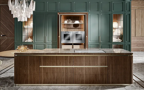 Custom Walnut Kitchen with Island Old Line Glamour 2.0 factory Oldline from Italy. Foto №10