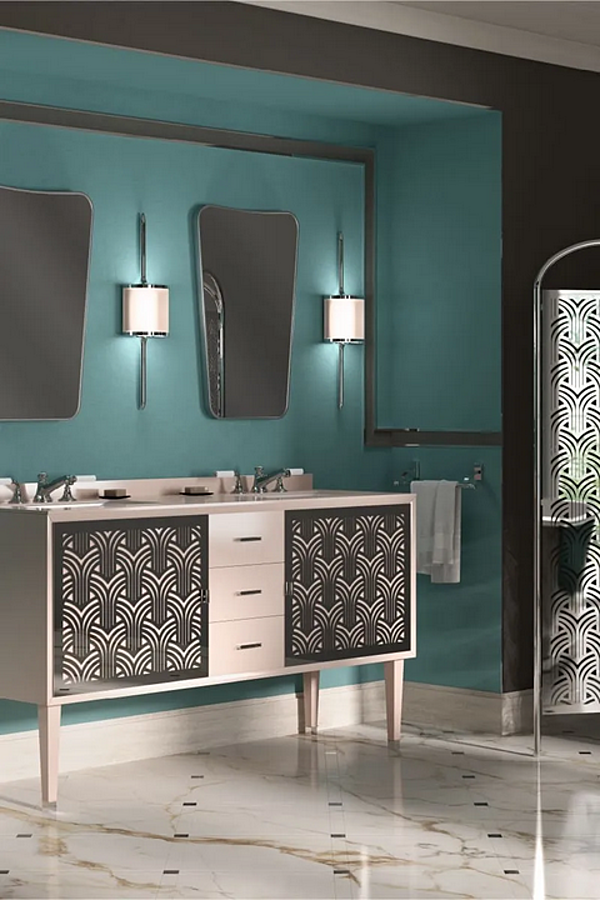 Floor standing wooden vanity unit with doors Park Avenue Cora 3A PKRCORA3AANT factory Park Avenue from Italy. Foto №9