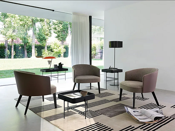 Fabric armchair with armrests Potocco Lena 903 PL 903/PL factory POTOCCO from Italy. Foto №2