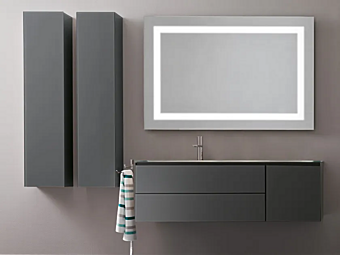 Vanity unit in enamelled crystal with door and drawers ARTELINEA Monolite 18 AL 583 Vanity unit in enamelled crystal with door and drawers ARTELINEA Monolite 18 AL 583 factory ARTELINEA from Italy