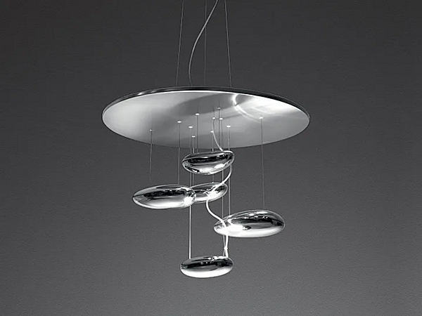 Pendant lamp in aluminum and ABS Mercury Artemide 1479010A, 1477W10A, 1477110A factory Artemide from Italy. Foto №1