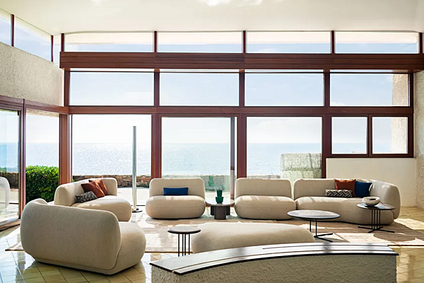 Modular fabric sofa with soft back Potocco Jade 953 D 953/D factory POTOCCO from Italy. Foto №6