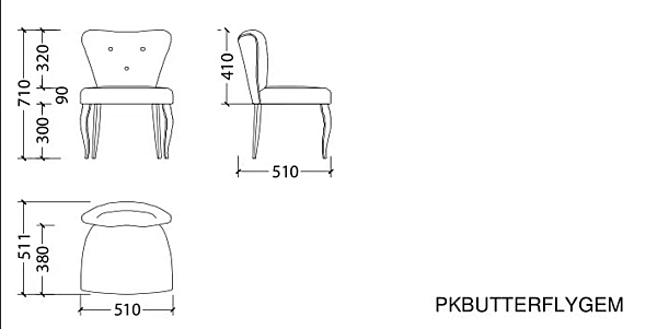 Tufted Velvet Butterfly Chair Park Avenue PKBUTTERFLYGEM factory Park Avenue from Italy. Foto №4