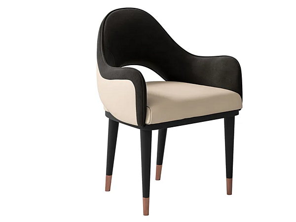 Armchair with Leather and Fabric Upholstery and Open Back CPRN HOMOOD Sesto Senso S514 factory CPRN HOMOOD from Italy. Foto №1