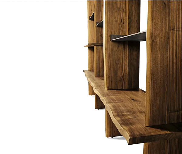 Open walnut bookcase Capanna S 150 DALE factory DALE from Italy. Foto №2