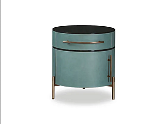 Bedside table in plisse fabric by BAXTER factory BAXTER from Italy