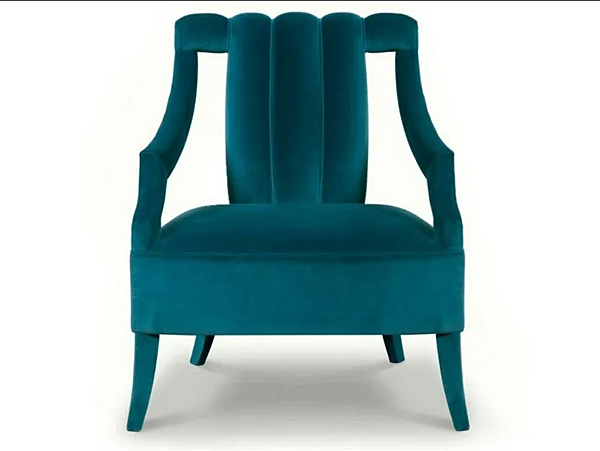 Velvet armchair with armrests BRABBU Cayo factory BRABBU from Italy. Foto №1