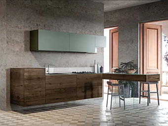 Kitchen with peninsula Wildwood LAGO 36E8 Kitchen with peninsula Wildwood LAGO 36E8 factory LAGO from Italy