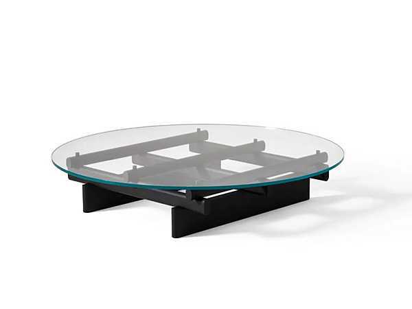 Low Round Coffee Table Wood and Glass CASSINA Sengu factory CASSINA from Italy. Foto №1