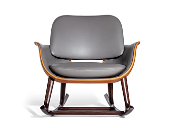 Rocking armchair with armrests Martha Poltrona Frau factory POLTRONA FRAU from Italy