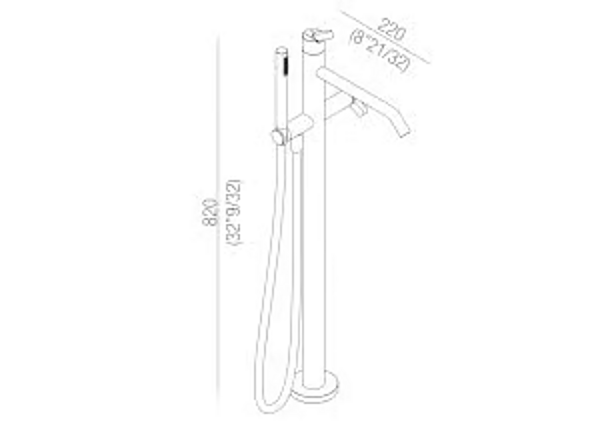 Floor standing stainless steel bathtub mixer with hand shower AGAPE Square factory Agape from Italy. Foto №3