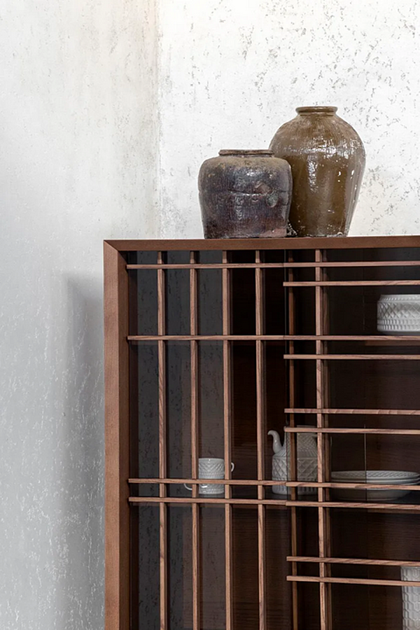 Wood and glass highboard with sliding doors Potocco SEN 886 MA 886/MA factory POTOCCO from Italy. Foto №5