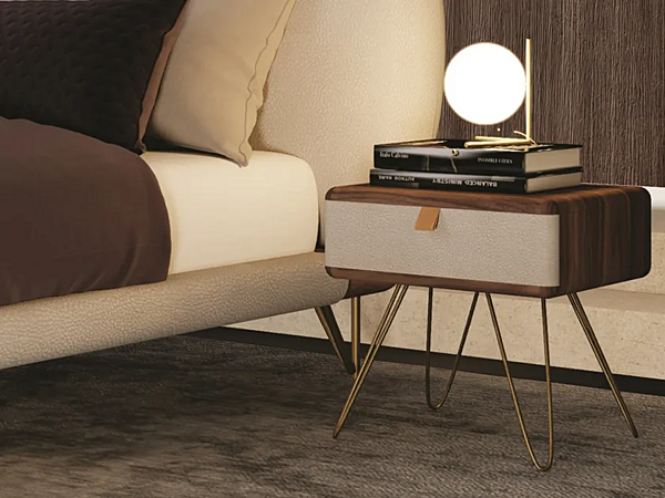 Rectangular wooden bedside table with drawers CASA +39 Paradigma EPA001 factory ENCORE (by CASA +39) from Italy. Foto №2