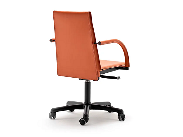 Swivel office chair in tanned leather with 5 spoke base FASEM Relaix RELAIX ABW factory FASEM from Italy. Foto №4