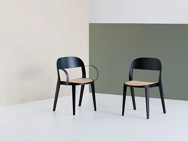 Stackable straw chair with armrests Potocco Minima 949 PC 949/PC factory POTOCCO from Italy. Foto №2