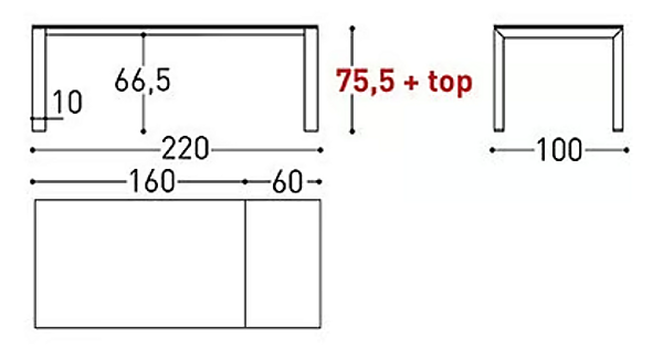 Extending Rectangular Table Powder Coated Aluminium VARASCHIN Dolmen 1820, 1821, 1823, 1822, 1824 factory VARASCHIN from Italy. Foto №11