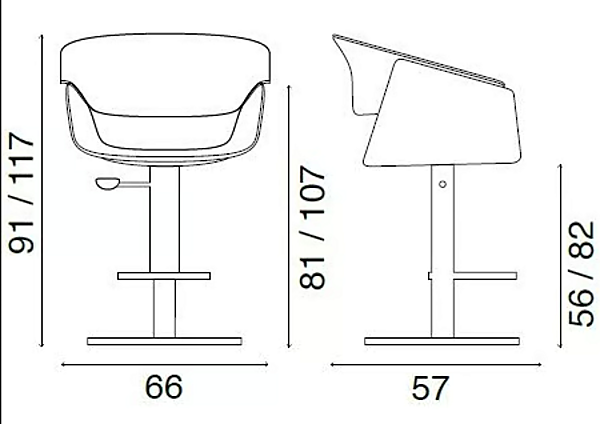 Leather stool with gas lift FASEM Airlux Airlux Bar BT factory FASEM from Italy. Foto №8