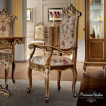 Upholstered Solid Wood Armchair Modenese Luxury Interiors 12502 factory MODENESE GASTONE from Italy