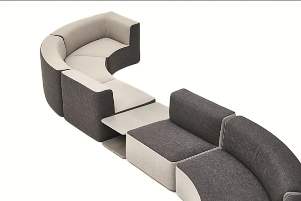 Curved modular fabric garden sofa with soft back VARASCHIN Circle Belt 221 factory VARASCHIN from Italy. Foto №12