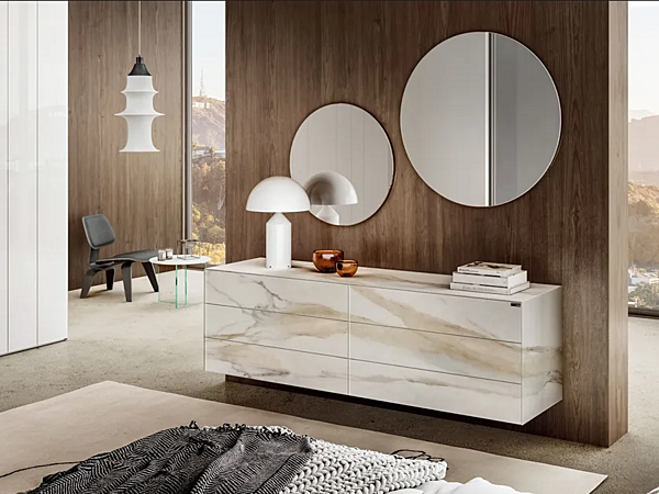 Glass chest of drawers Materia 1060 LAGO factory LAGO from Italy. Foto №1