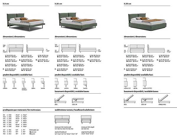 Bed BOLZAN LETTI Iorca factory BOLZAN LETTI from Italy. Foto №8