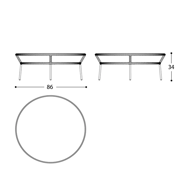 Round garden side table in aluminium and wood VARASCHIN Emma Cross 24870, 24871 factory VARASCHIN from Italy. Foto №16