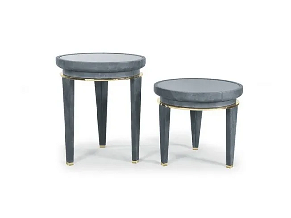 Round leather coffee table Montecarlo MARZORATI for living room factory MARZORATI from Italy. Foto №1