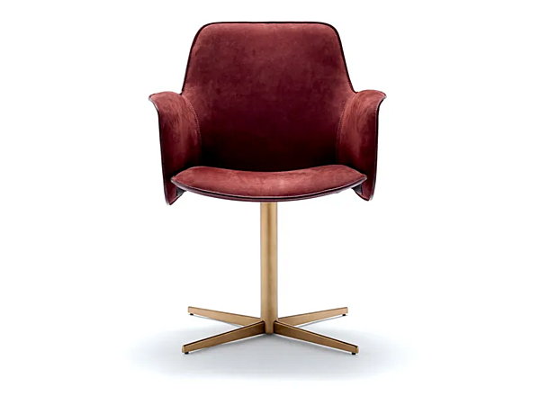 Swivel chair with 4 spoke base leather Electa FASEM Electa BC factory FASEM from Italy. Foto №3