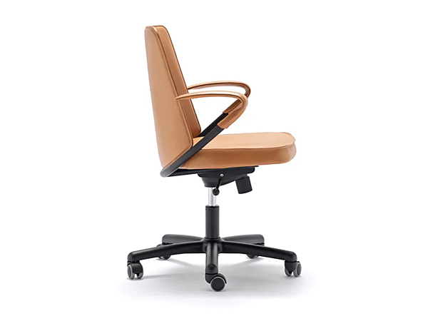 Height Adjustable Tanned Leather Office Chair with Armrests FASEM Luna LUNA ABW factory FASEM from Italy. Foto №4