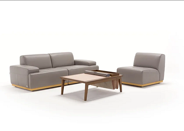 Rectangular low oak coffee table with tray Egoitaliano Bergen factory Egoitaliano from Italy. Foto №3