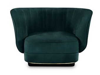 Velvet Armchair with Armrests Elk BRABBU factory BRABBU from Italy