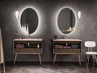 Floor standing vanity unit in wood with dualite finish ARTELINEA Dama Floor standing vanity unit in wood with dualite finish ARTELINEA Dama factory ARTELINEA from Italy
