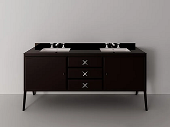 Double wood and glass vanity unit with integrated washbasin Park Avenue Sophia 3S PKRSOPHIA3S