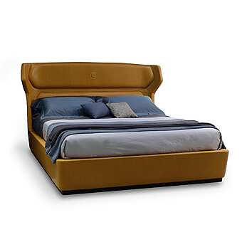 Leather double bed with high back CARPANELLI Mistral factory CARPANELLI from Italy