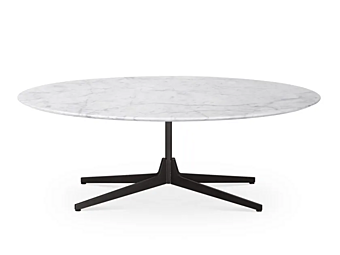 Low oval marble coffee table Saba Hexa