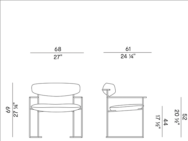 Metal armchair with fabric seat and armrests Potocco Keel 922 L 922/L factory POTOCCO from Italy. Foto №4