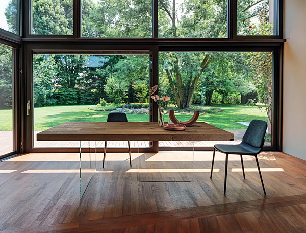 Rectangular wood and glass table LAGO Air 2170W 2170W factory LAGO from Italy. Foto №5