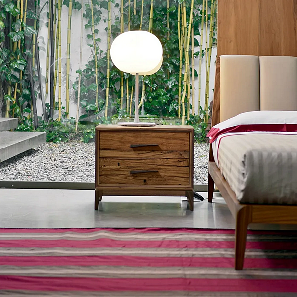 Rectangular walnut bedside table with drawers DALE Velo M 133 factory DALE from Italy. Foto №3