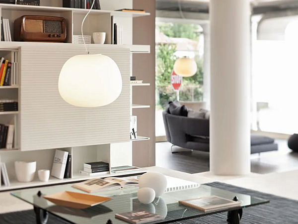 Blown Glass Pendant Lamp Fabbian Lumi Mochi factory Fabbian from Italy. Foto №6