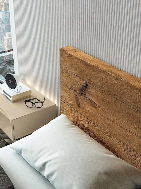 Wooden double bed with upholstered backrest LAGO Wildwood 1721 1721 factory LAGO from Italy. Foto №2