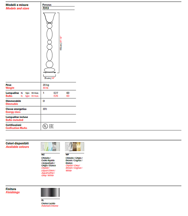 Floor lamp Barovier&Toso 7313 factory Barovier&Toso from Italy. Foto №6