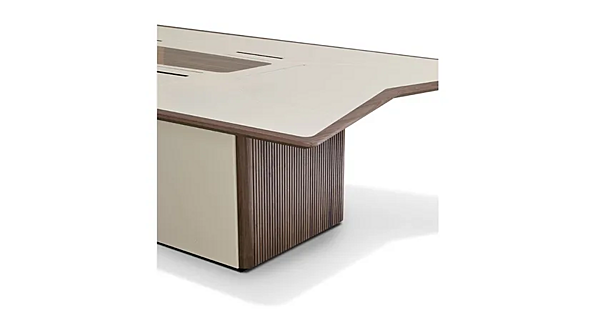 Rectangular leather meeting table with cable management i 4 Mariani Master factory i 4 Mariani from Italy. Foto №2