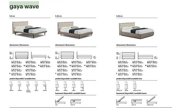 Bed BOLZAN LETTI Gaya Wave factory BOLZAN LETTI from Italy. Foto №4