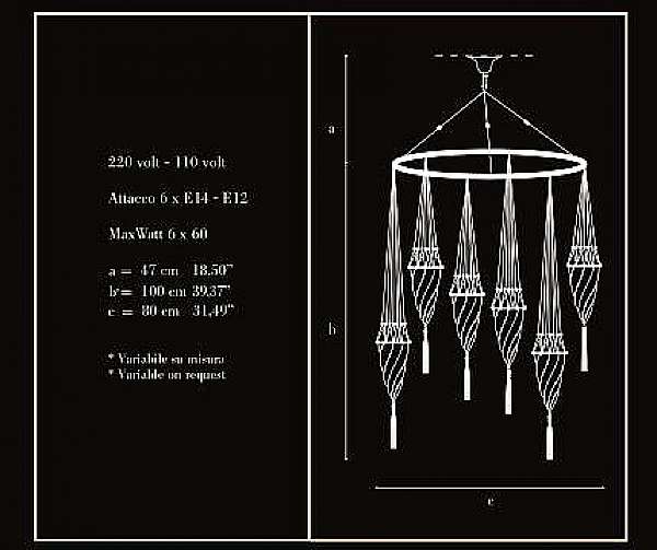 Chandelier ARCHEO VENICE DESIGN 101/6C factory ARCHEO VENICE DESIGN from Italy. Foto №2