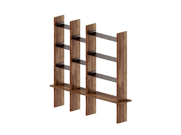 Open walnut bookcase Capanna S 154 DALE factory DALE from Italy. Foto №1
