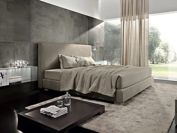 Double bed with high upholstered headboard Duomo Design Mono Alto factory Duomo Design from Italy. Foto №4
