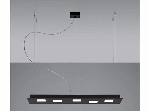 LED pendant lamp in aluminum Fabbian Quarter F38A01 factory Fabbian from Italy. Foto №1